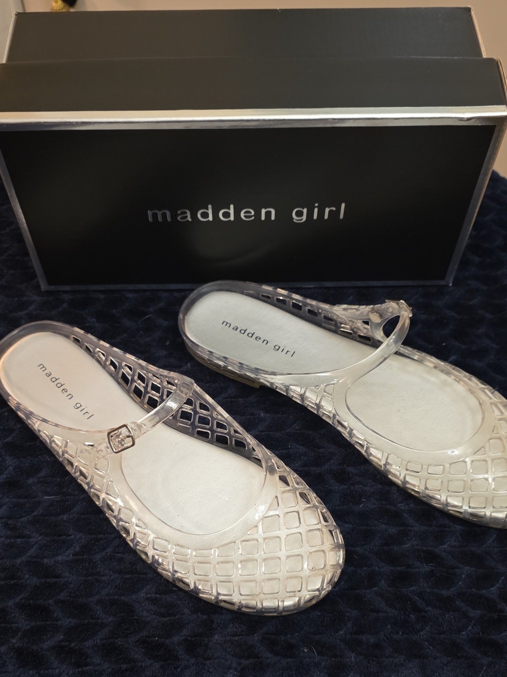 Madden Girl Clear Jelly Mary Jane Mules